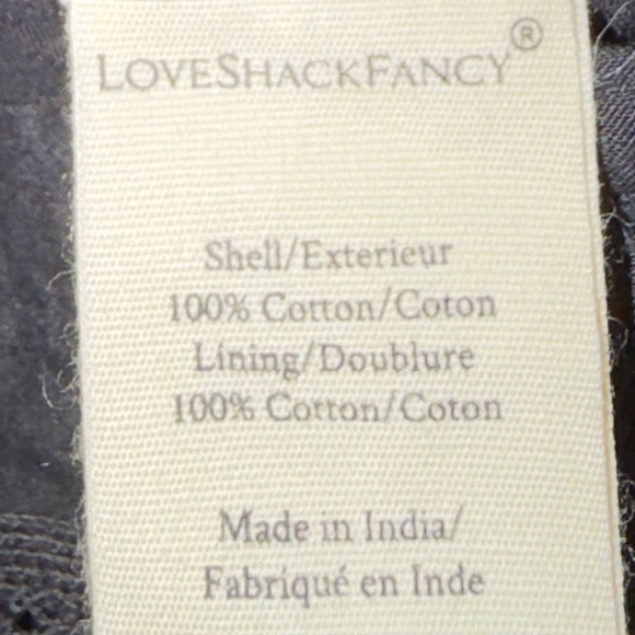 LoveShackFancy Black Cotton Edie Lace Short Sleeve Midi Shirt Dress Size Medium - Picture 8 of 9